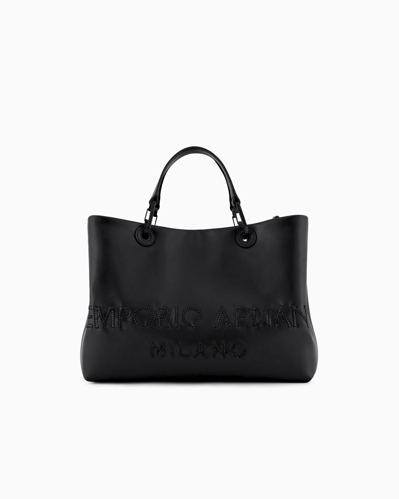 Bolso shopper MyEA de piel con logotipo trenzado Diapositiva 0
