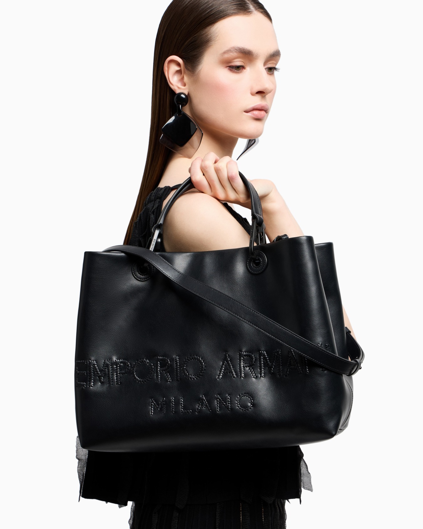 Bolso shopper MyEA de piel con logotipo trenzado Diapositiva 7