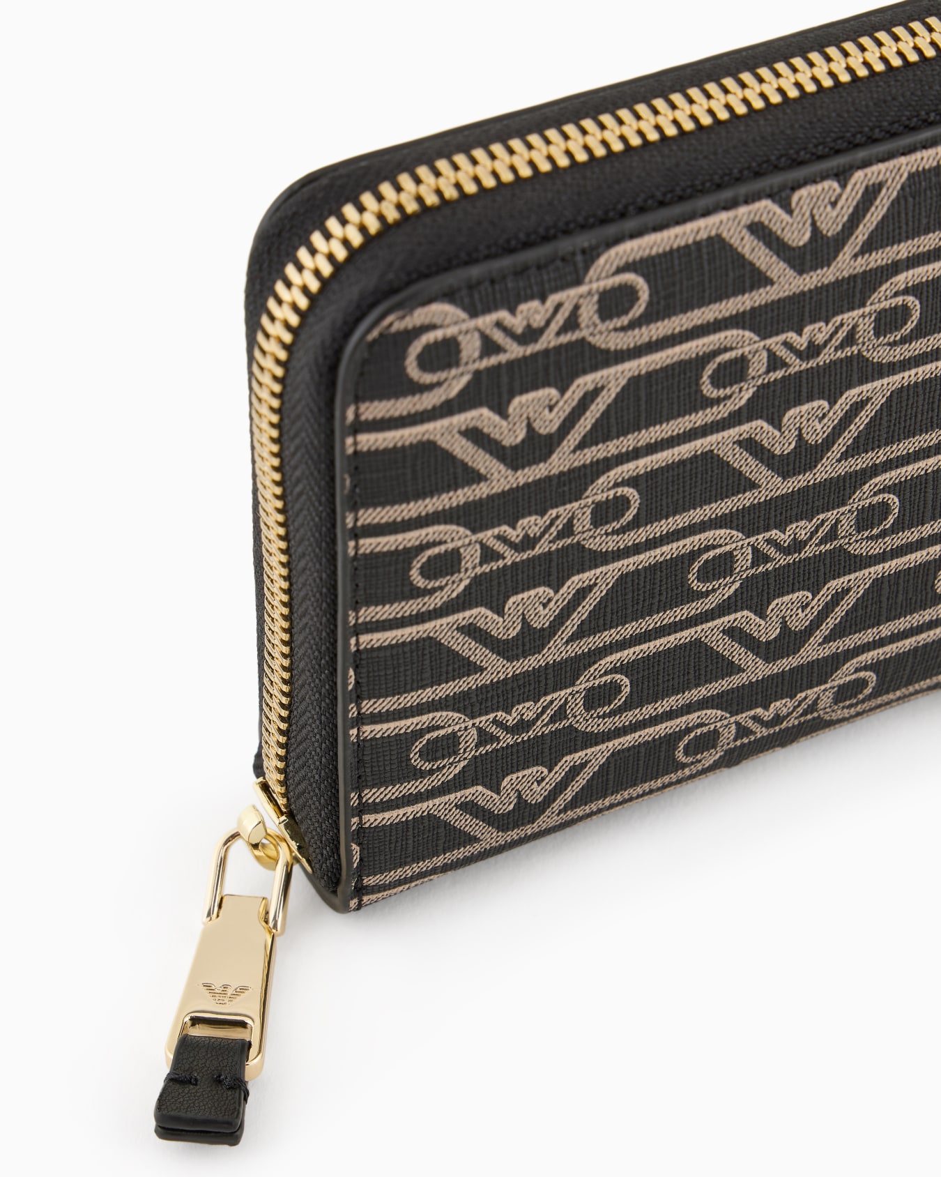 Zip-around wallet with all-over monogram print Slide 3