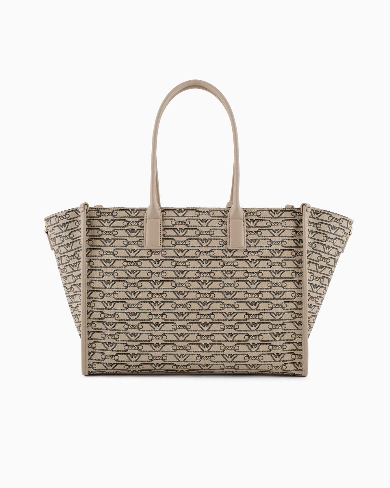 Medium shopper bag with all-over monogram print Slide 2