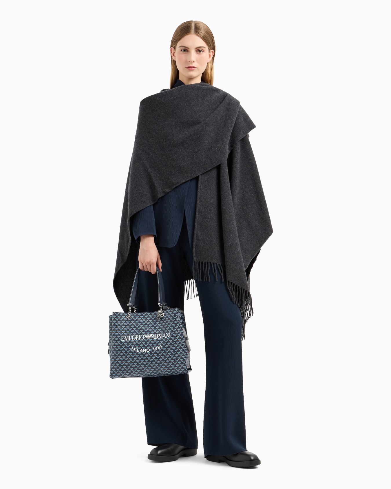 Icon pure wool hooded cape Slide 3