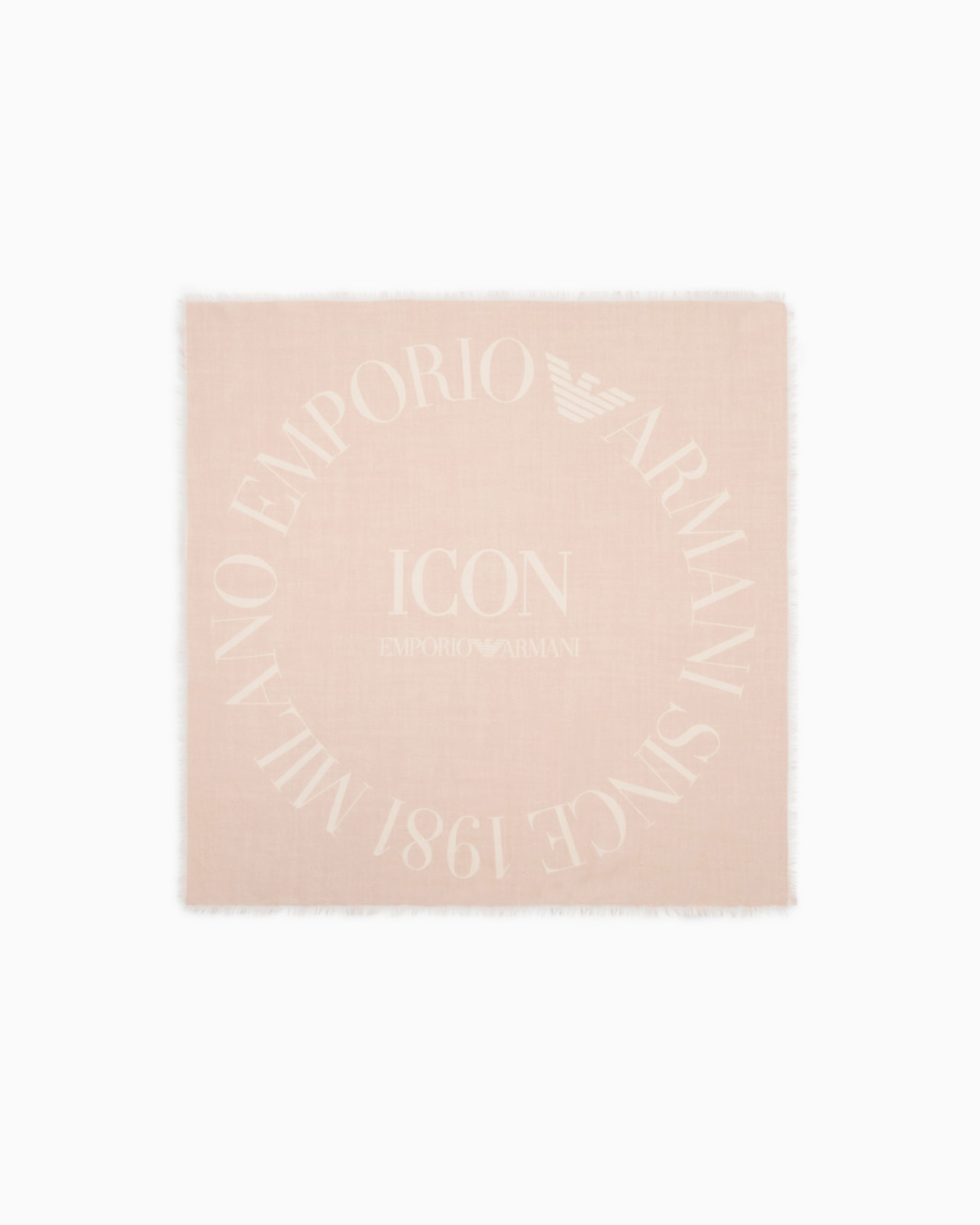 Pure cashmere foulard with Icon logo print Slide 0