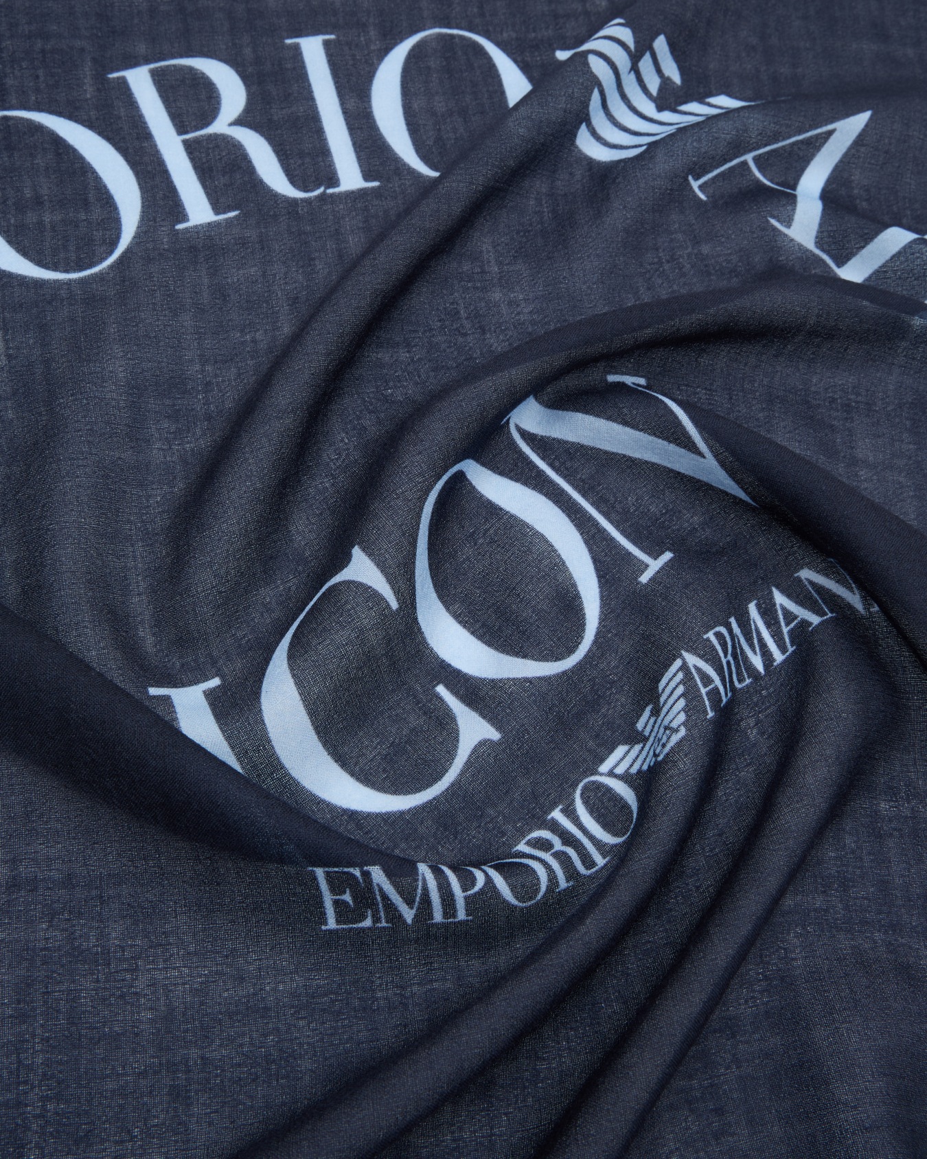 Pure cashmere foulard with Icon logo print Slide 1