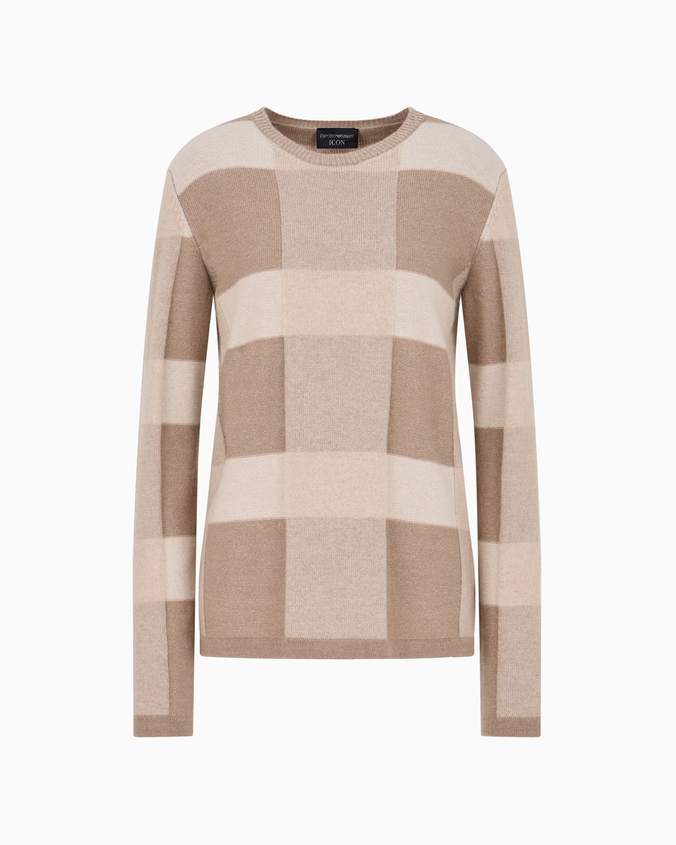 Pull en laine vierge à motif carreaux vanisé Icon Diapositive 0