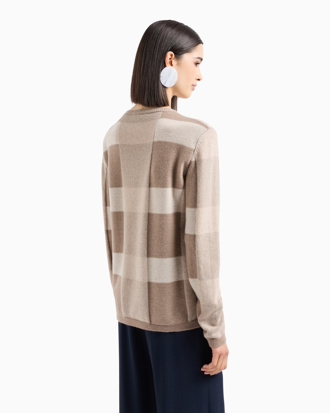 Pull en laine vierge à motif carreaux vanisé Icon Diapositive 2