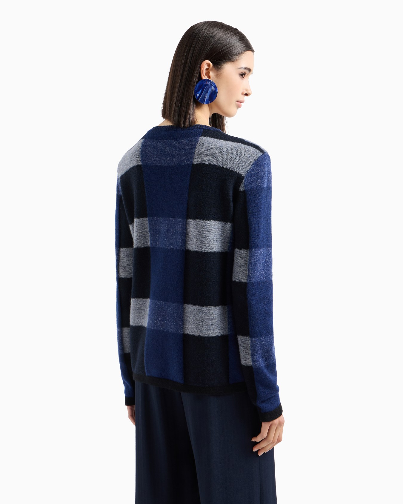 Pull en laine vierge à motif carreaux vanisé Icon Diapositive 2