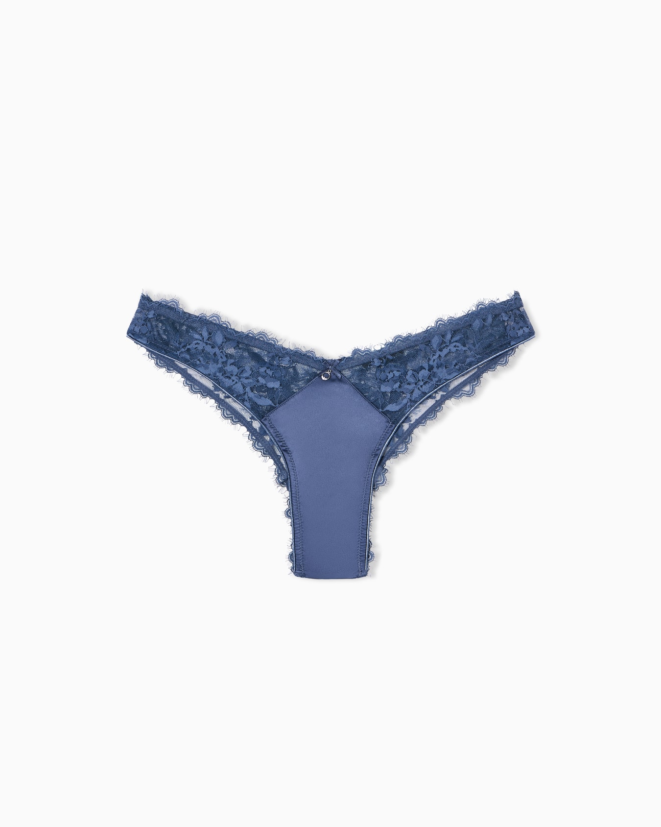 ASV lace Brazilian briefs with satin detail Slide 0
