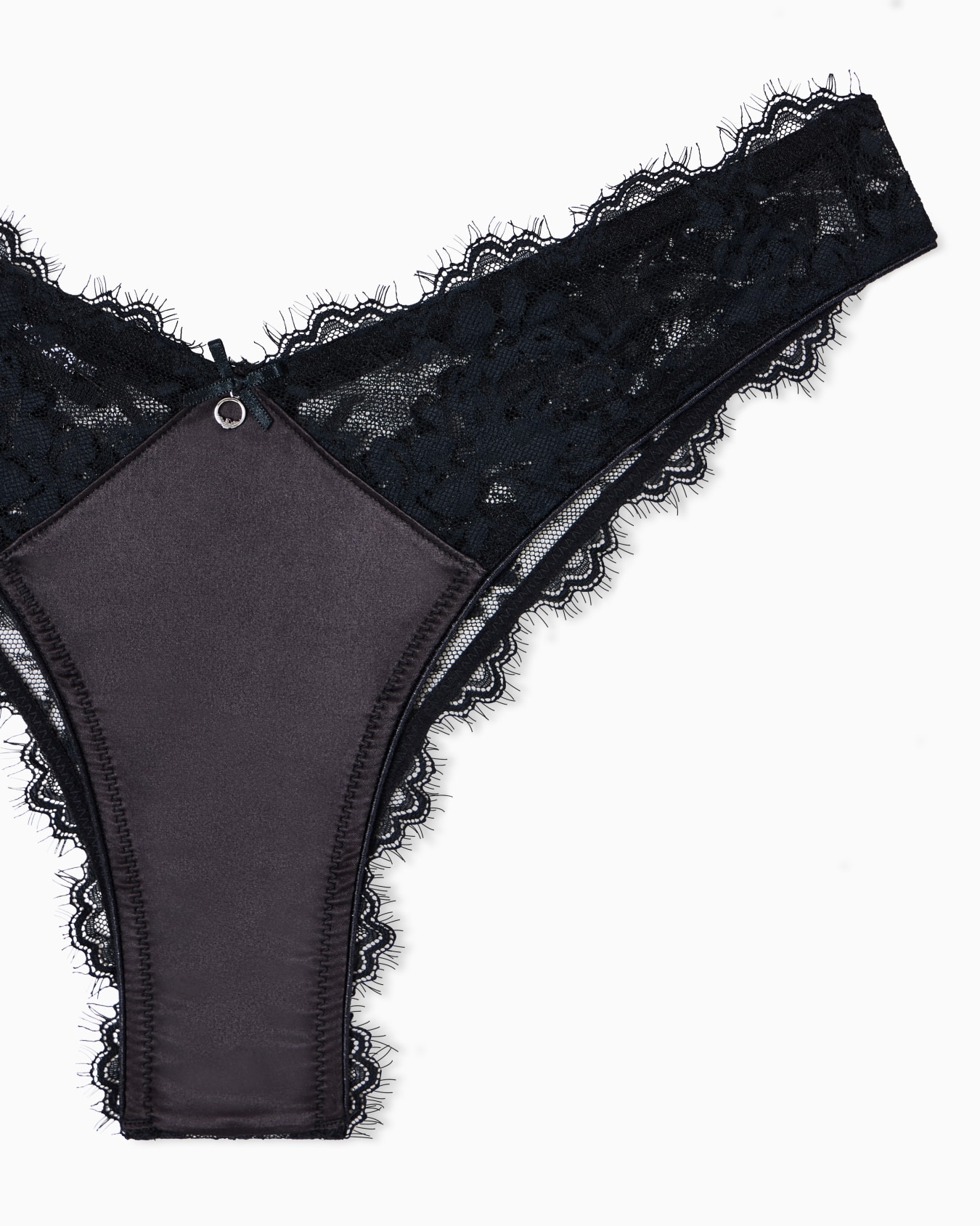 ASV lace Brazilian briefs with satin detail Slide 1