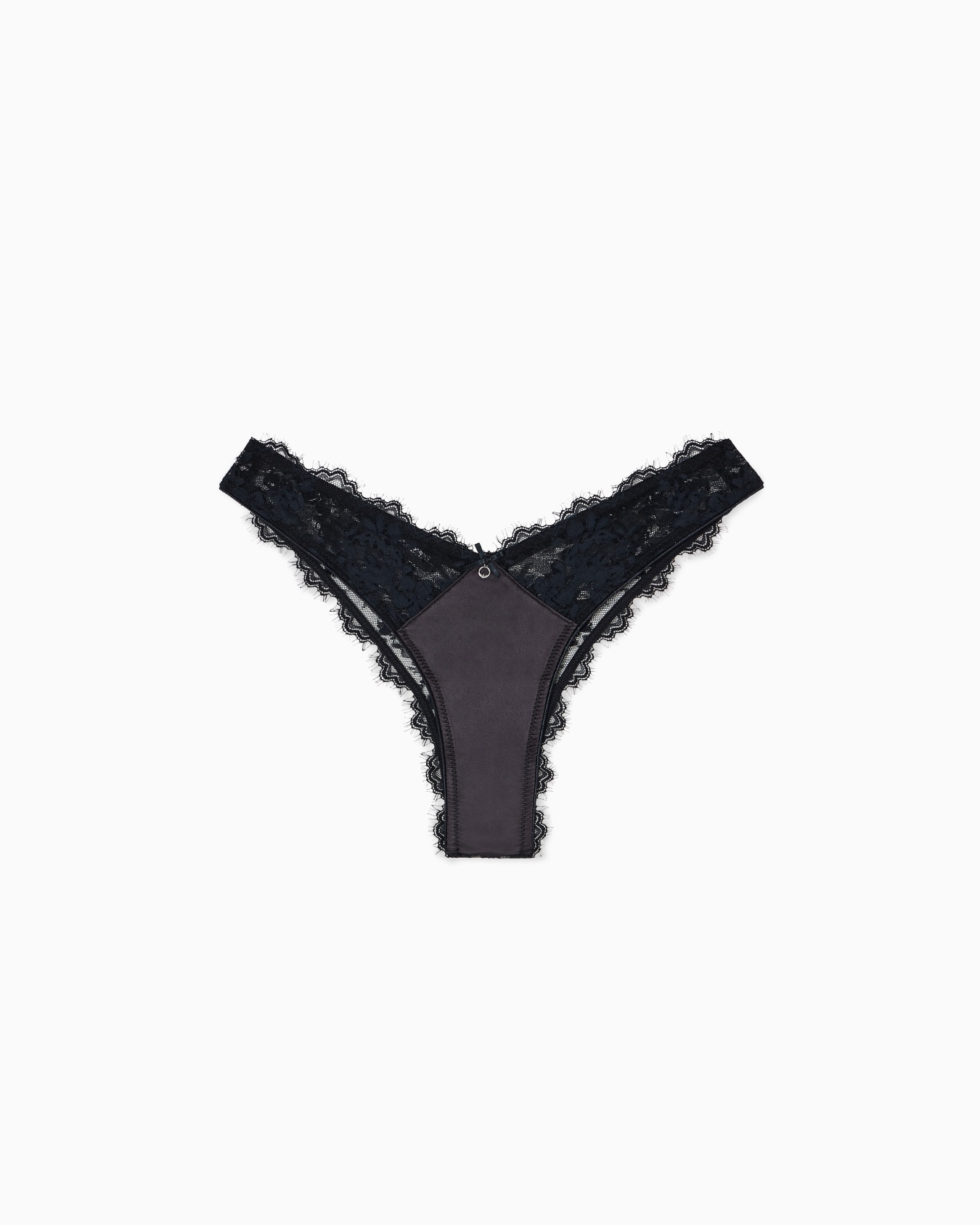 ASV lace Brazilian briefs with satin detail Slide 0