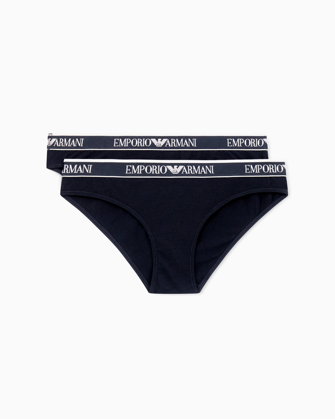 Two-pack of ASV Iconic organic-cotton briefs with logo waistband Slide 0