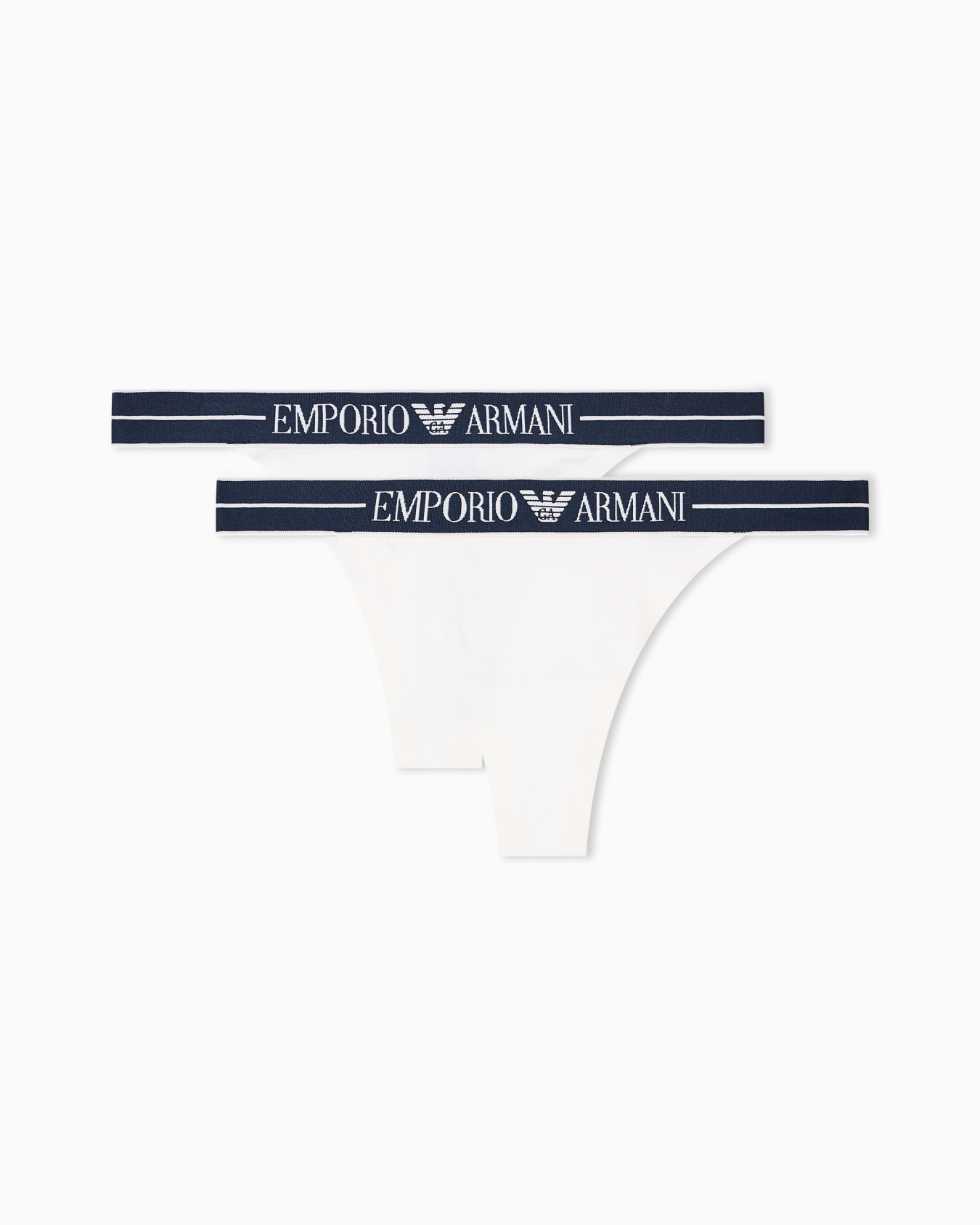 Two-pack of ASV organic-cotton thongs with logo waistband Slide 0