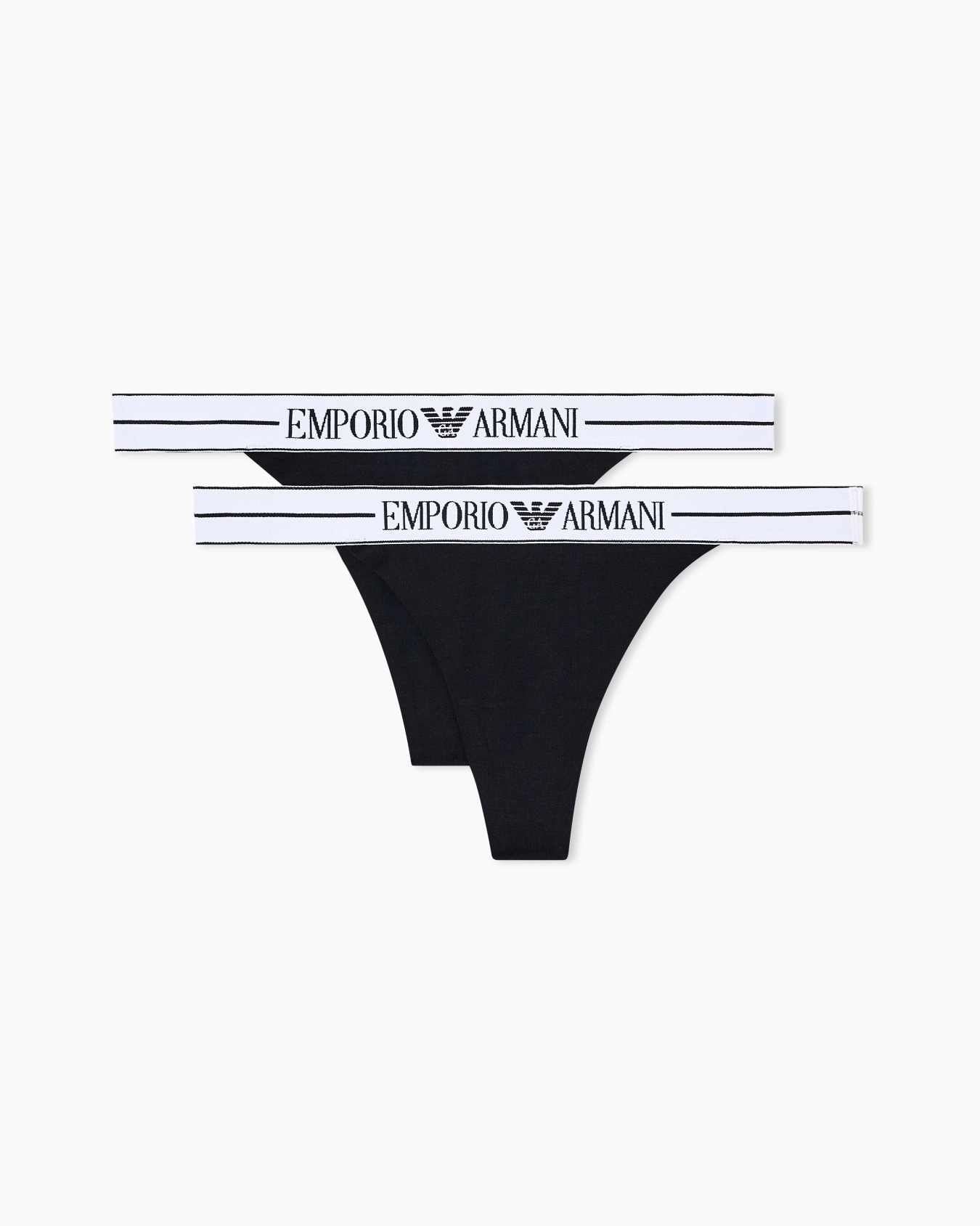 Two-pack of ASV organic-cotton thongs with logo waistband Slide 0