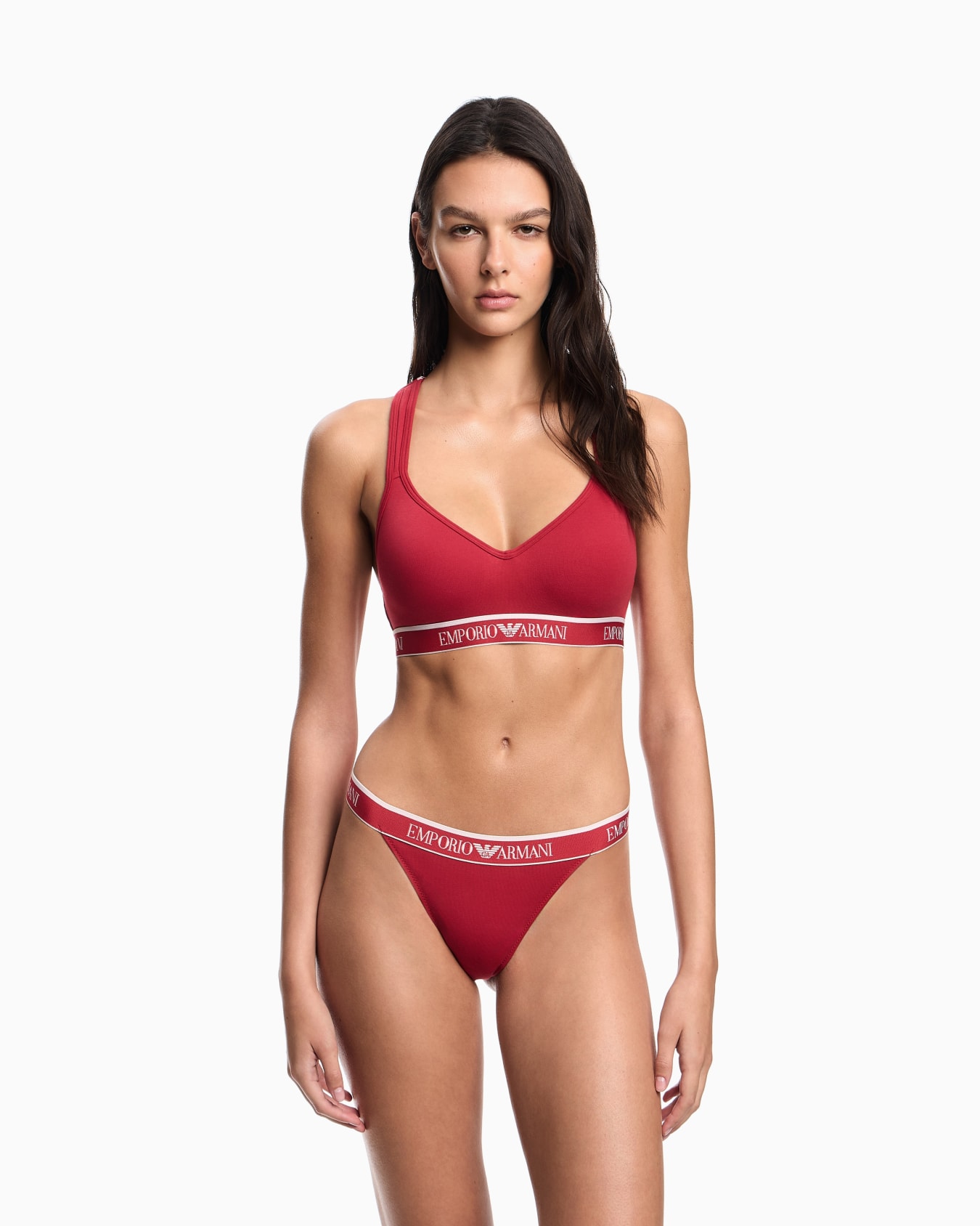 ASV Iconic organic-cotton padded bralette with logo underband Slide 1