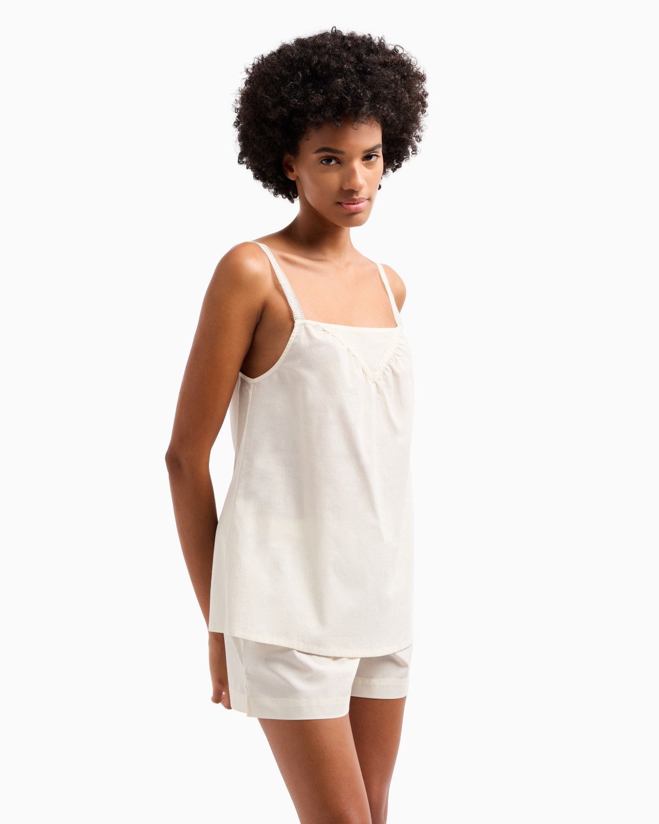 Loungewear top with logo embroidery Slide 1