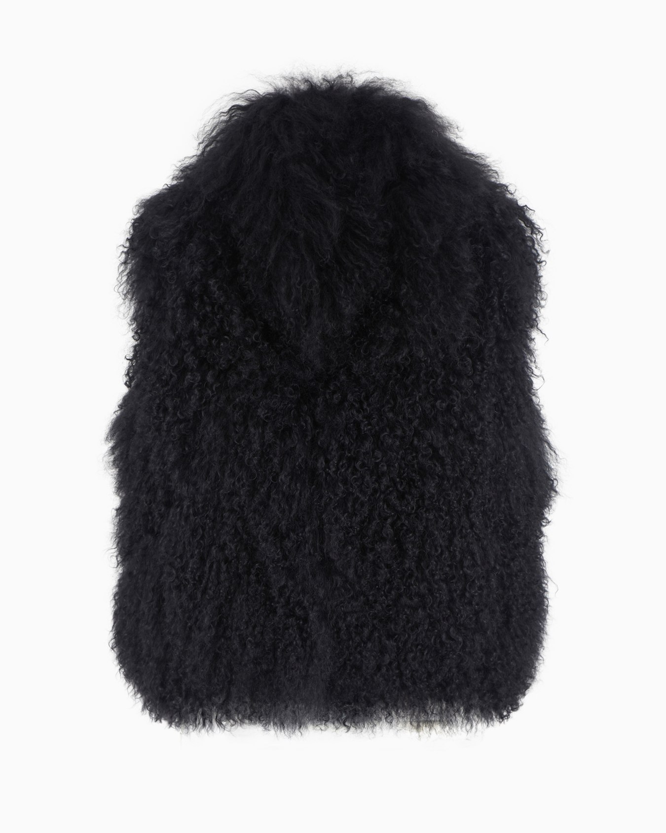 Manteau à manches en fourrure d'agneau de Mongolie à poils longs Diapositive 0