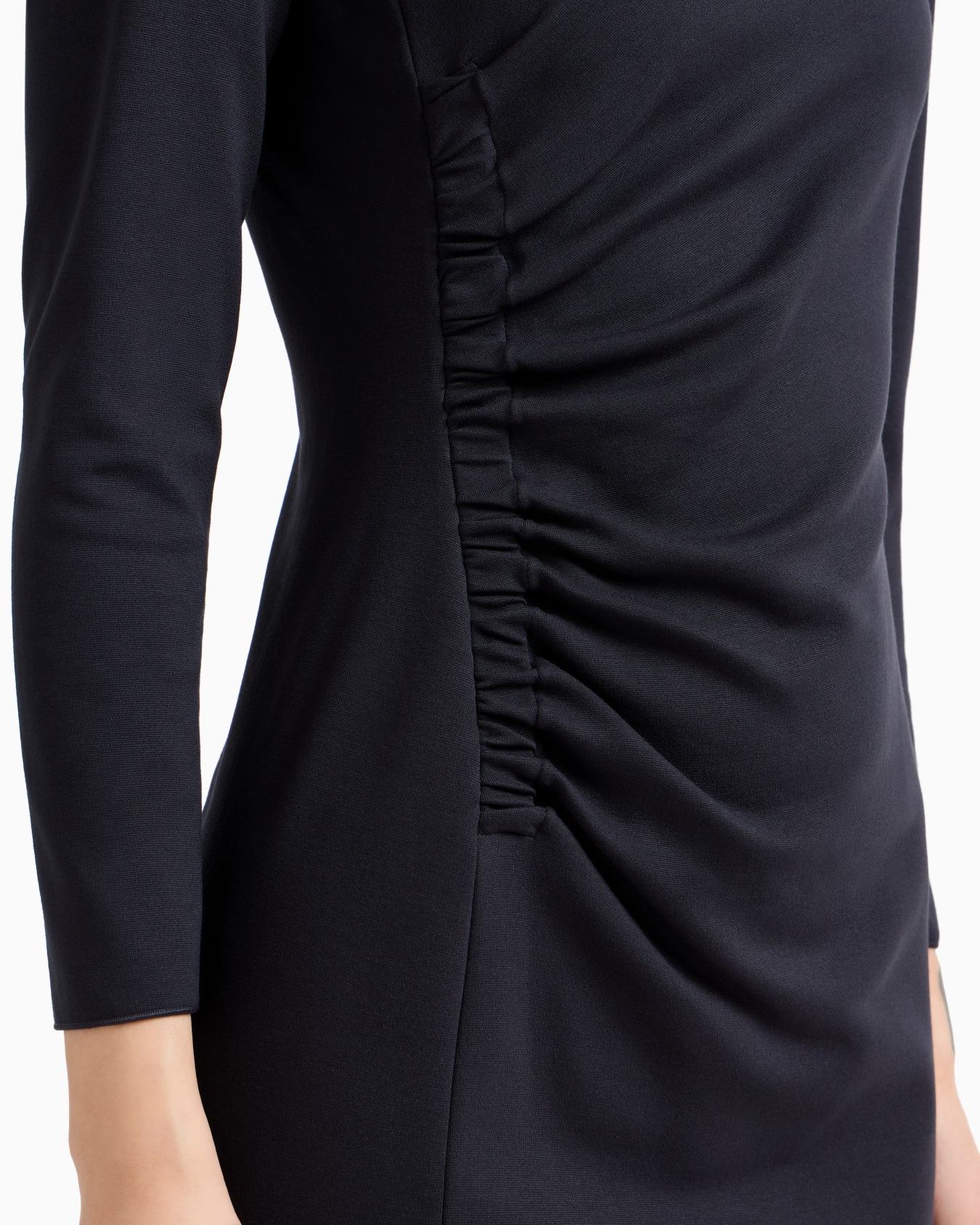 US Exclusive Milano-stitch sheath dress with draping Diapositiva 3