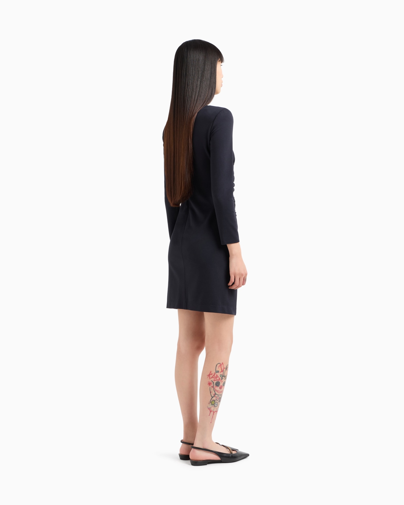 US Exclusive Milano-stitch sheath dress with draping Diapositiva 2