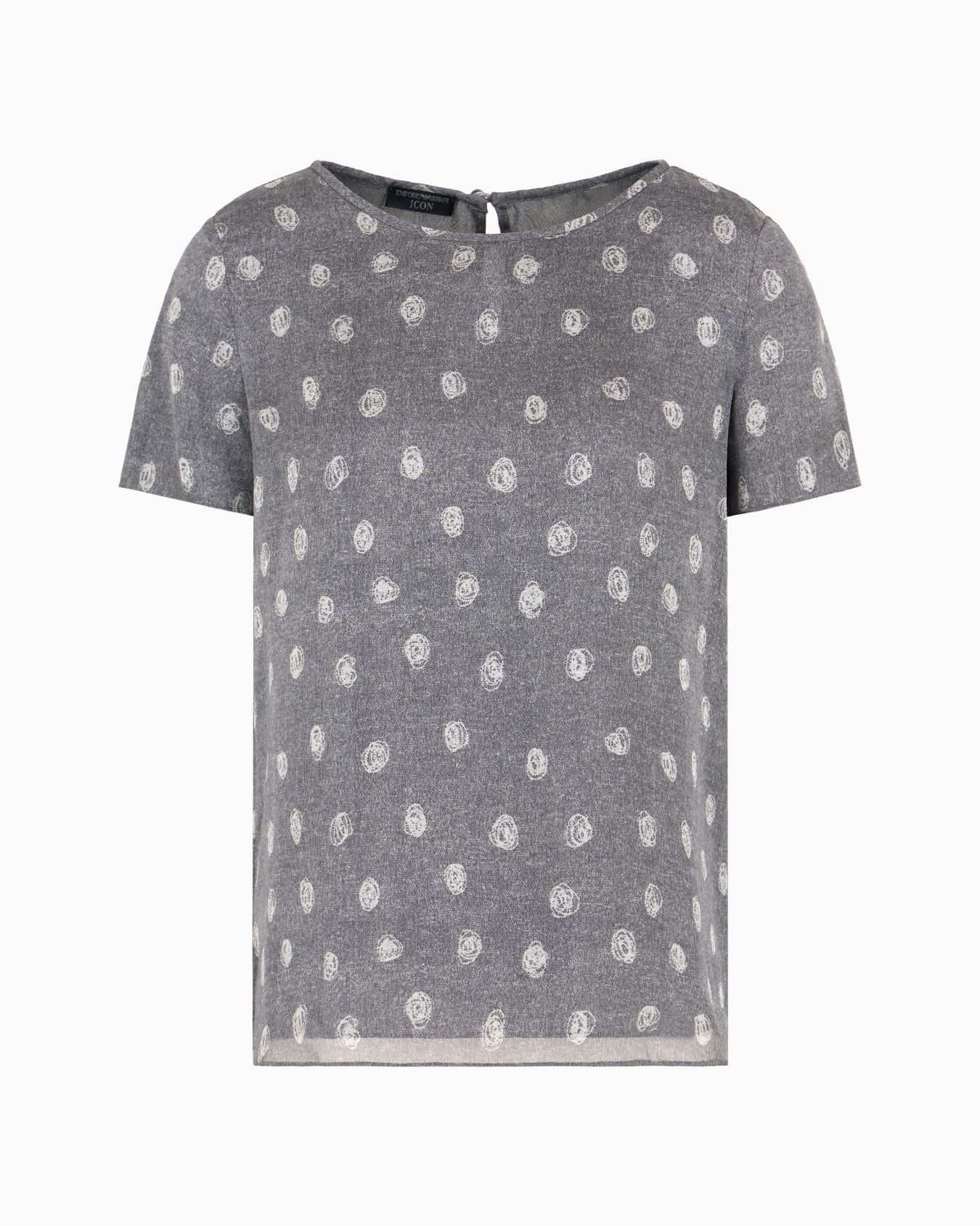 Blouse à manches courtes en mousseline de soie avec imprimé all over à pois abstraits Icon Diapositive 0
