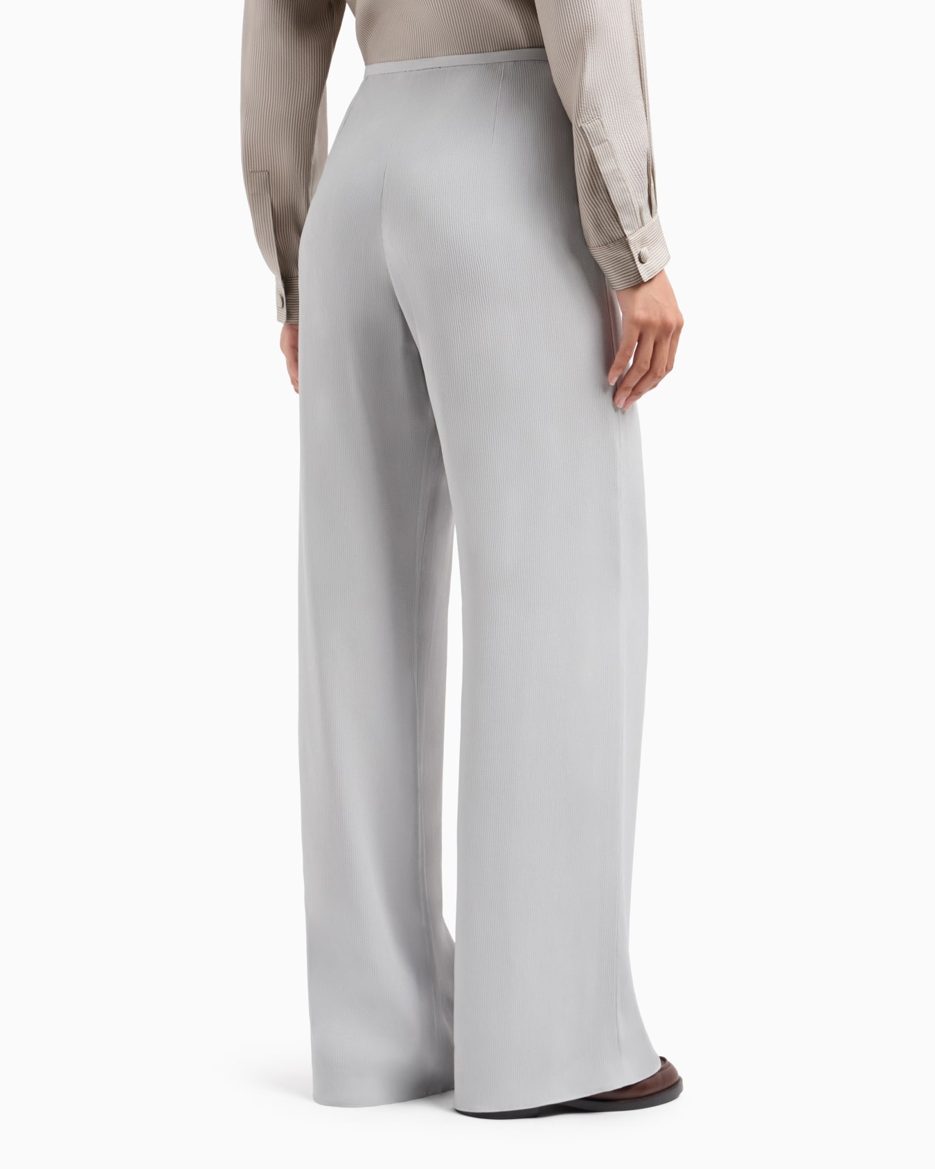 Pantalon palazzo avec poche en cady canneté Icon Diapositive 2