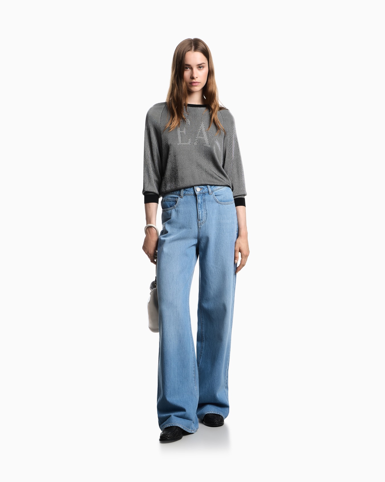 J8B wide-leg, worn-effect denim jeans  Slide 1