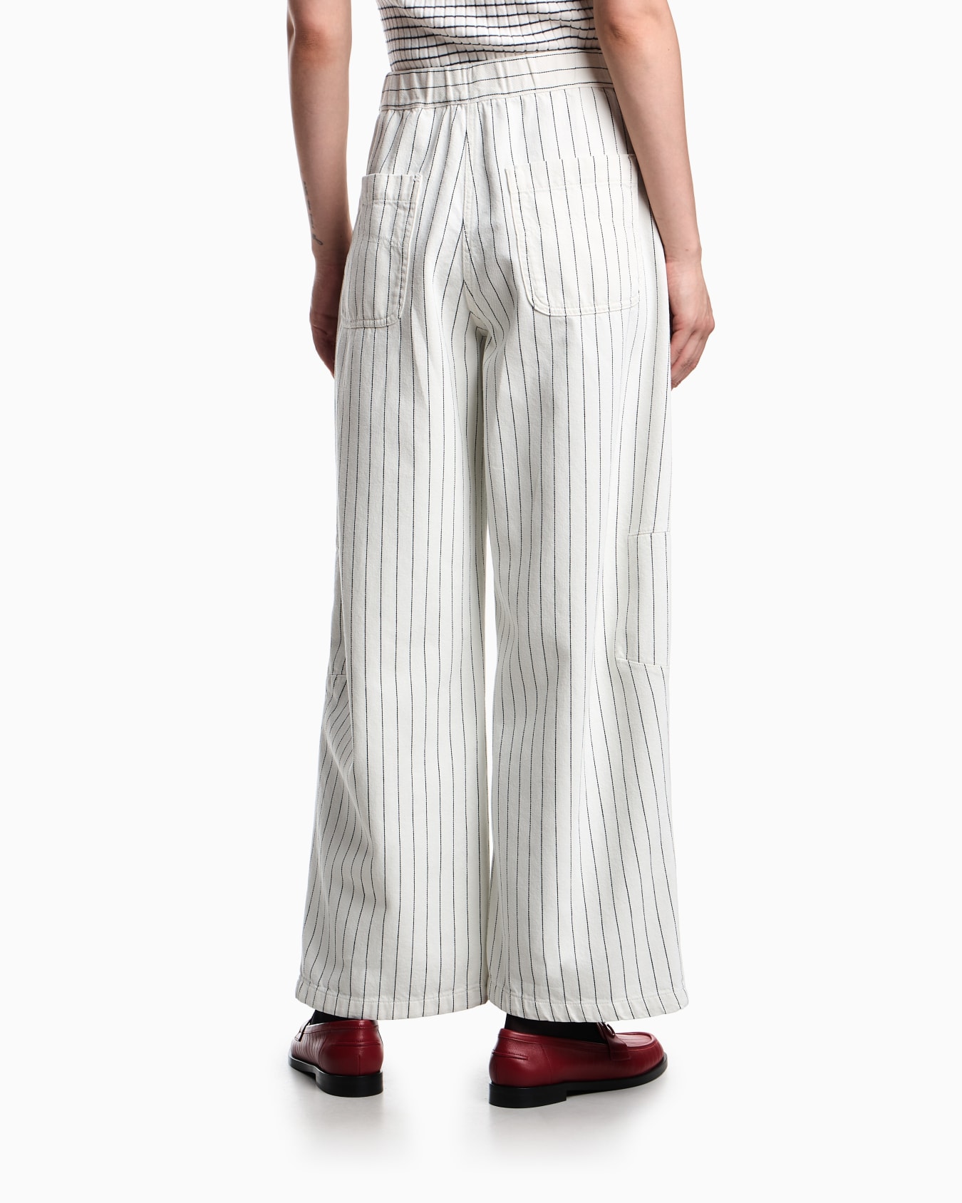 Garment-dyed striped bull trousers Slide 2