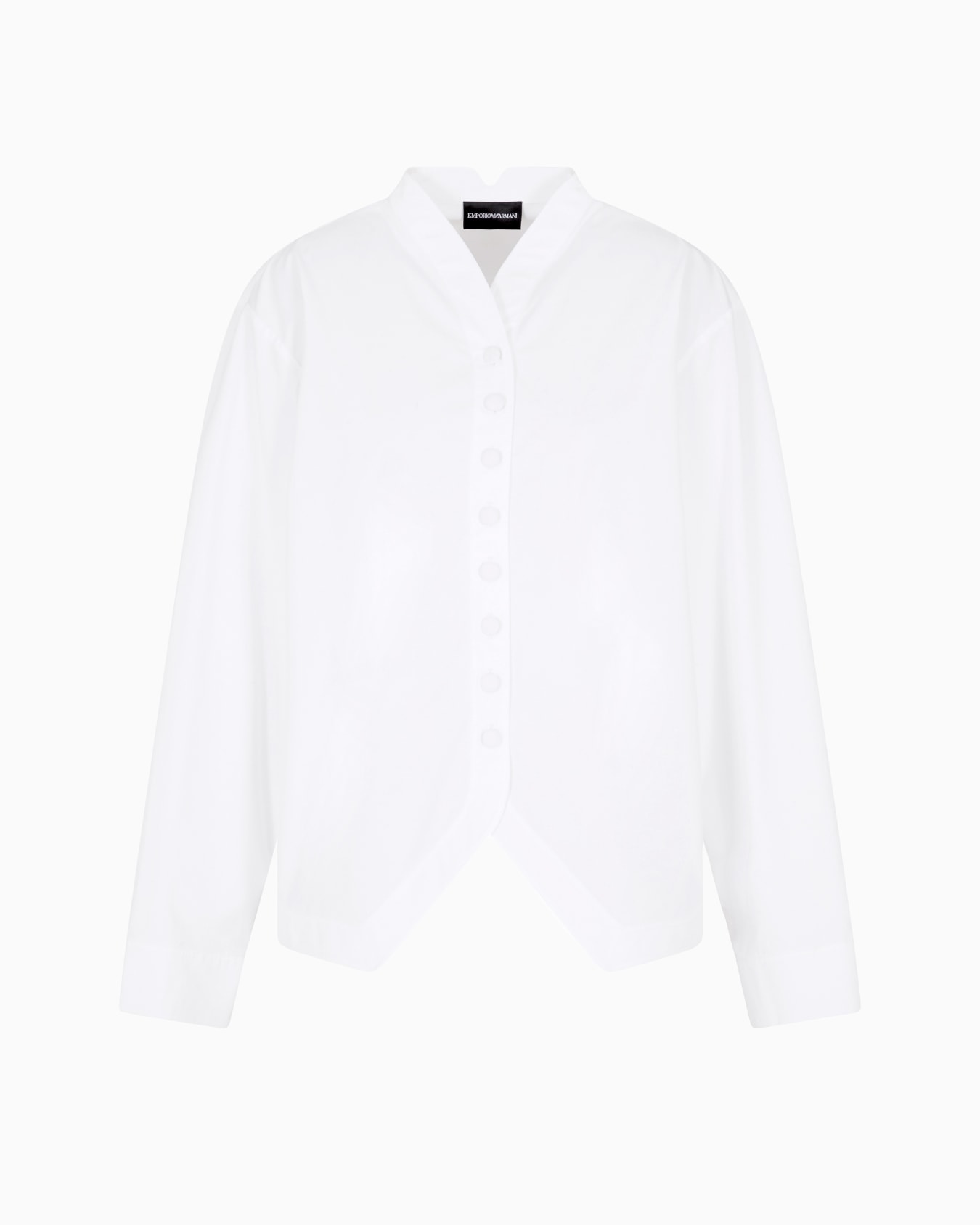 Camisa con bajo contorneado de algodón cepillado Diapositiva 0