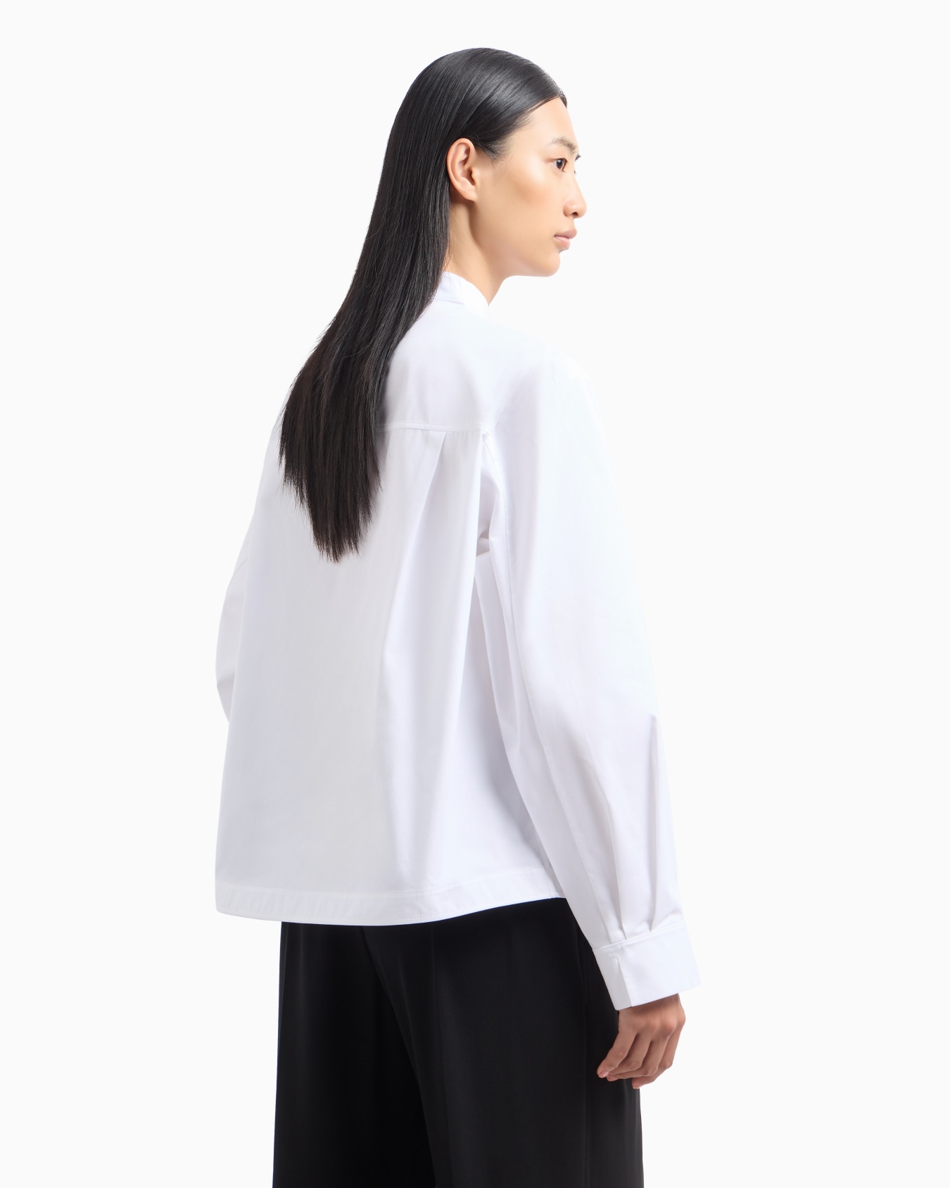 Camisa con bajo contorneado de algodón cepillado Diapositiva 3
