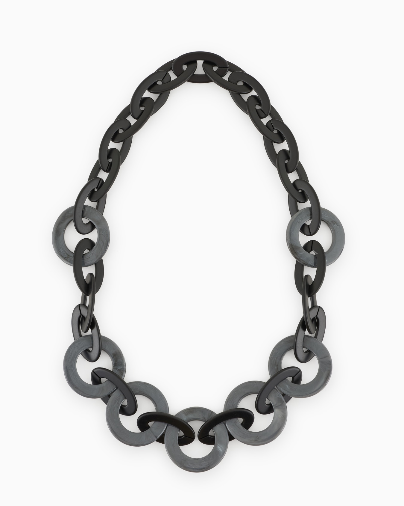 Oversized chain necklace with two-tone circular elements Slide 0
