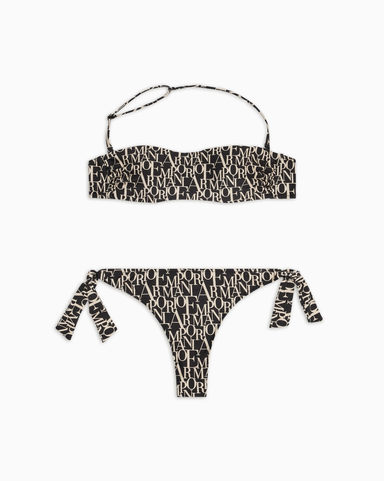 Bikini bandeau rembourré avec imprimé Logomania Diapositive 0