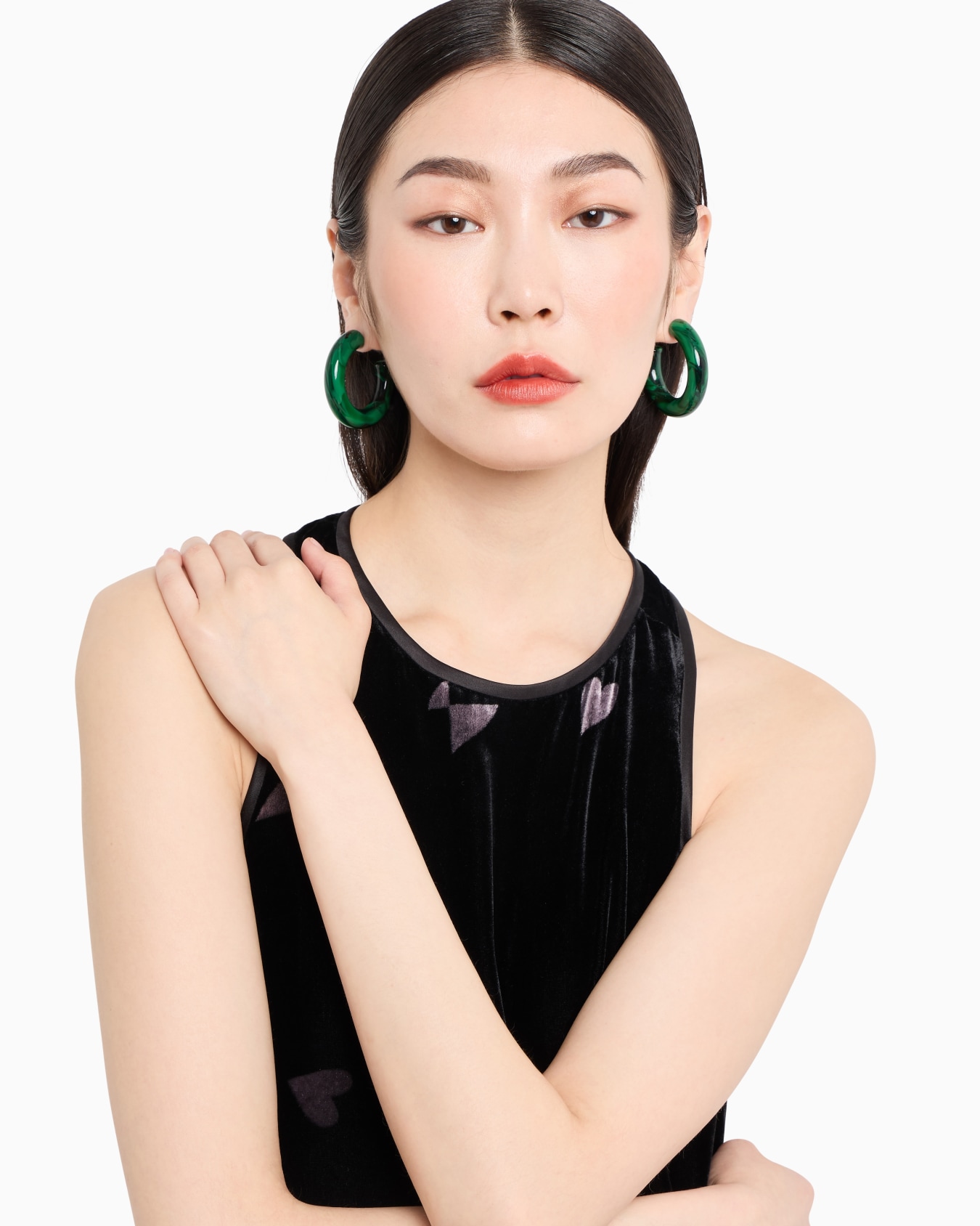 Oversized, multicoloured hoop earrings Slide 2