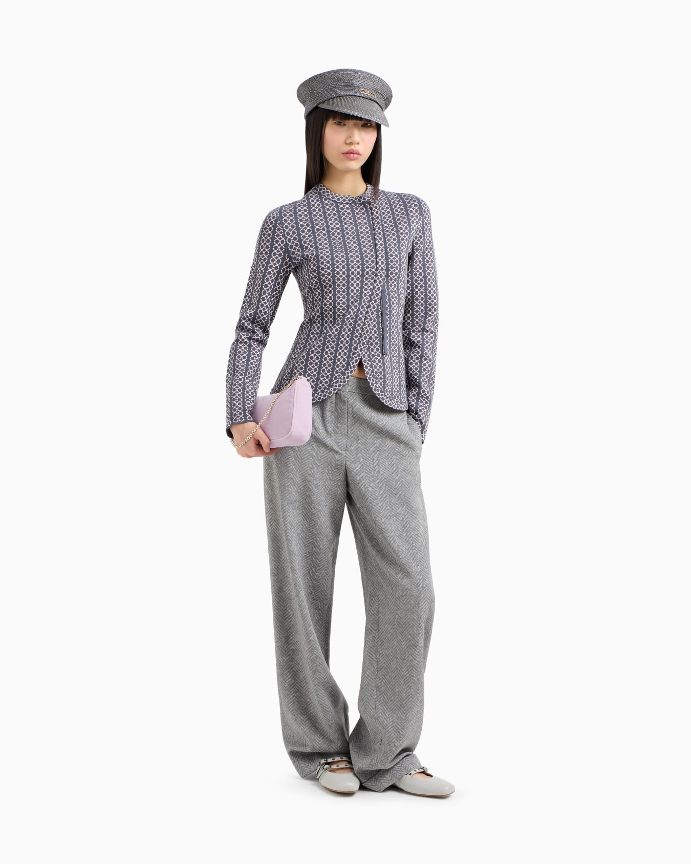 Guru-collar jacket in two-tone jacquard Slide 1