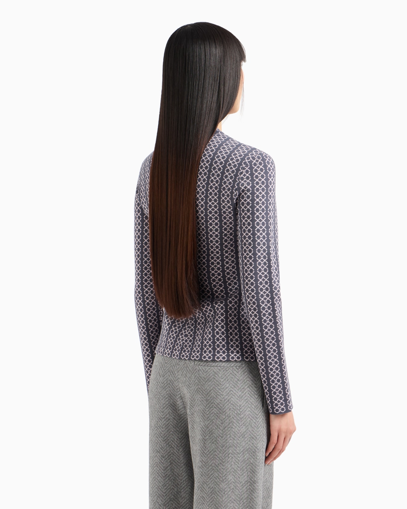 Guru-collar jacket in two-tone jacquard Slide 2