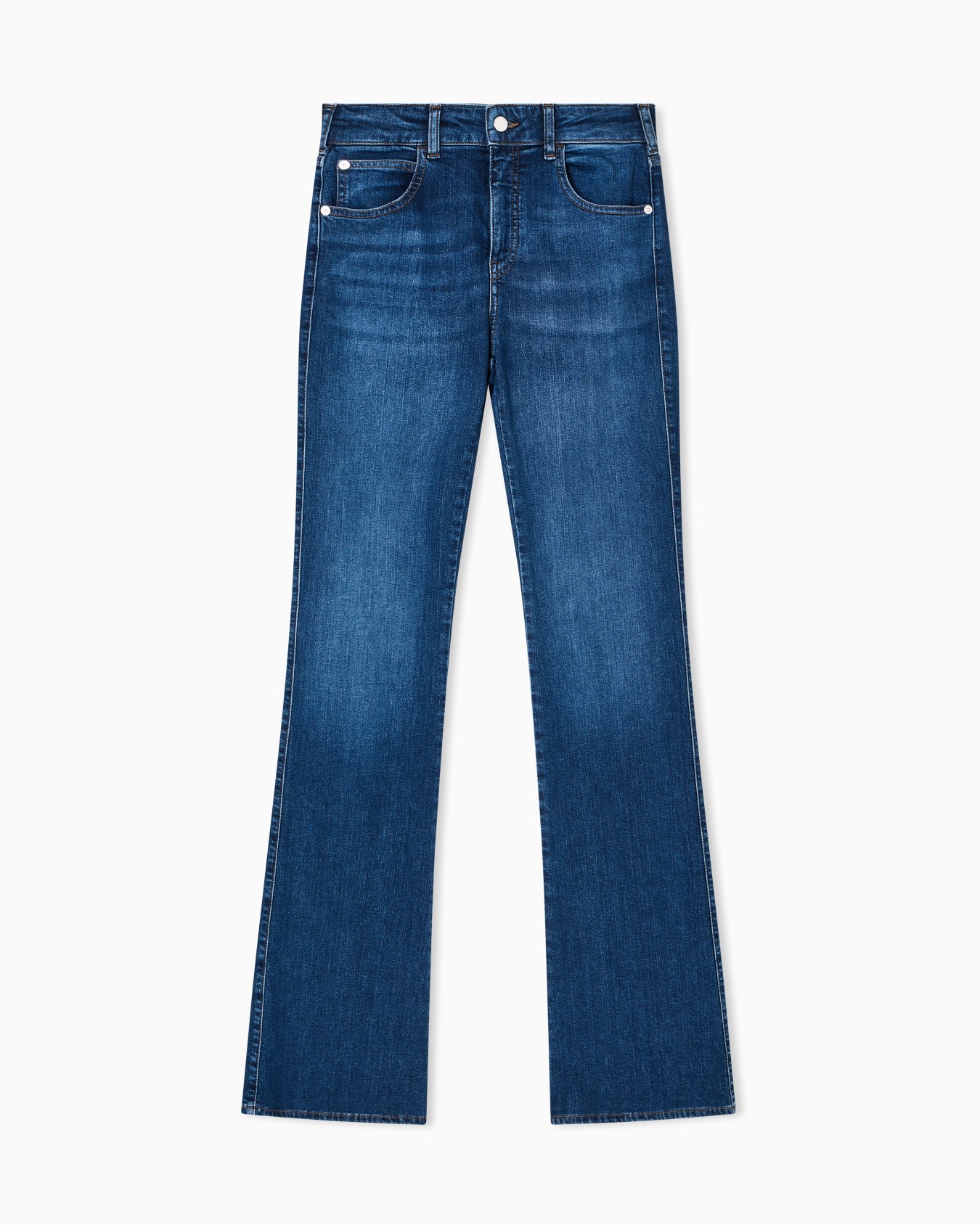 J47 Mid-high rise jeans with a flared leg in a worn-look stretch denim Slide 0