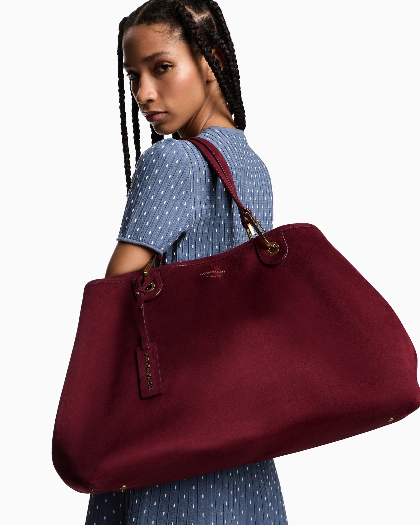 Faux suede large MyEA shopper bag Slide 5