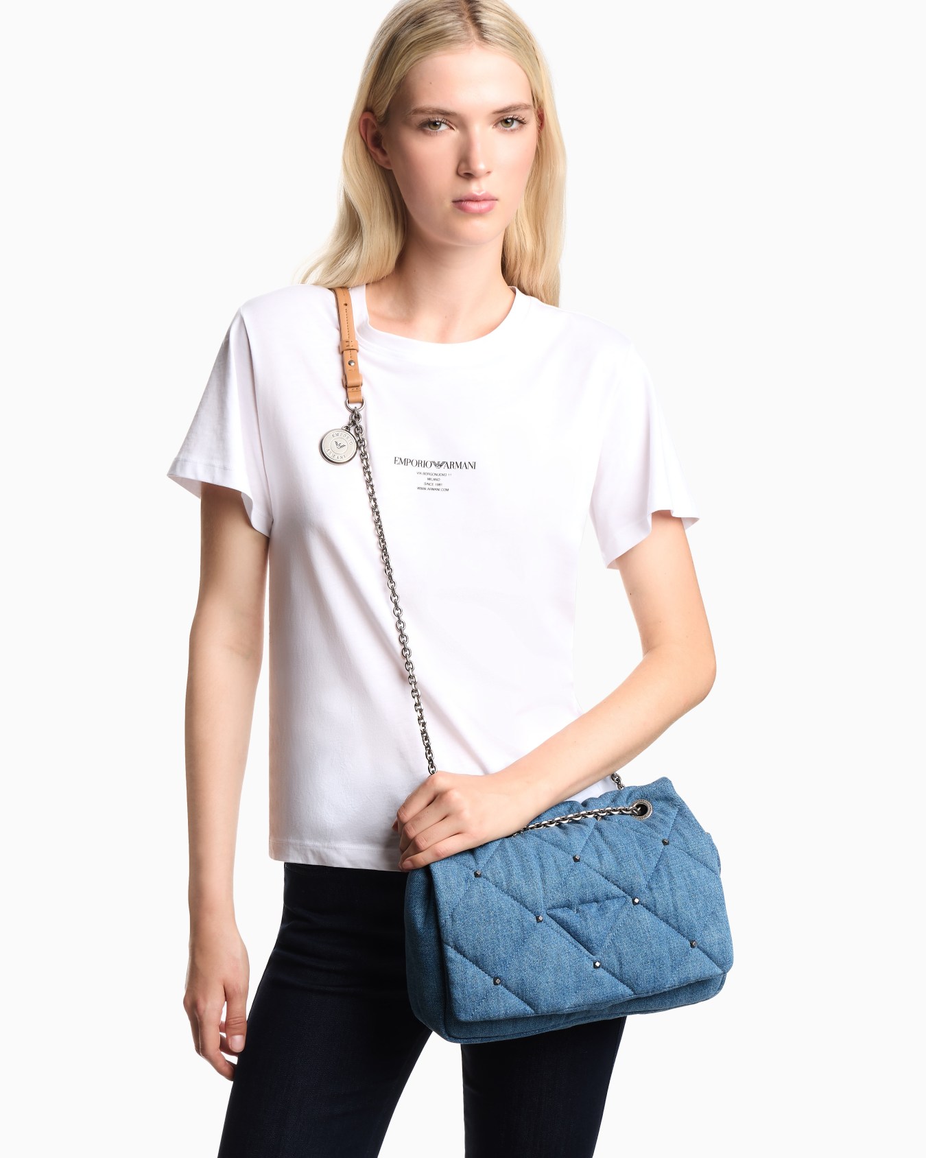 Shoulder bag with denim flap Slide 5