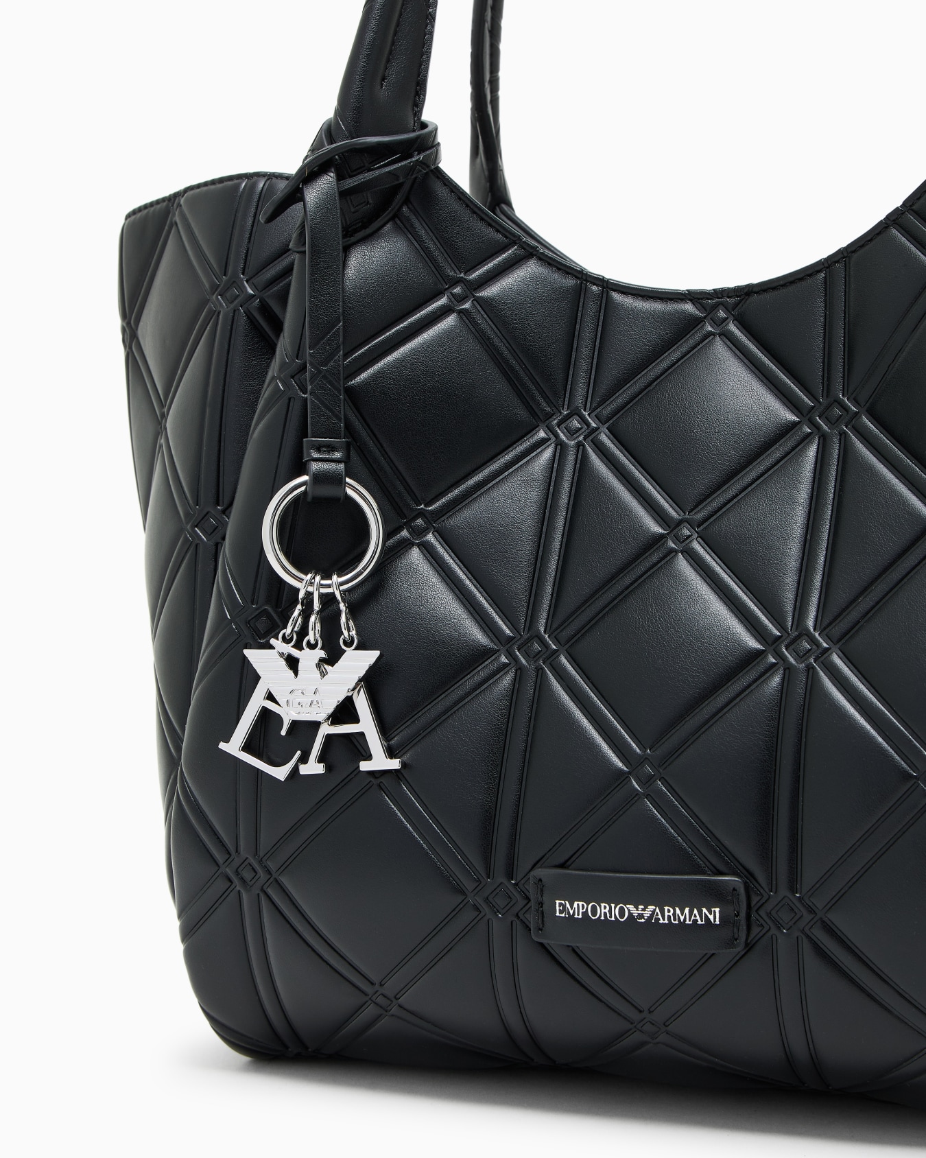 Nappa leather-effect shopper bag with embossed motif Slide 4