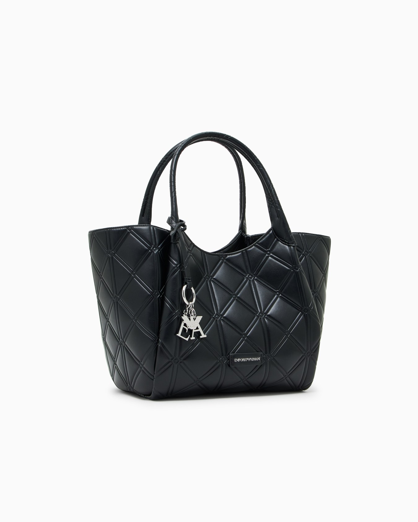 Nappa leather-effect shopper bag with embossed motif Slide 1