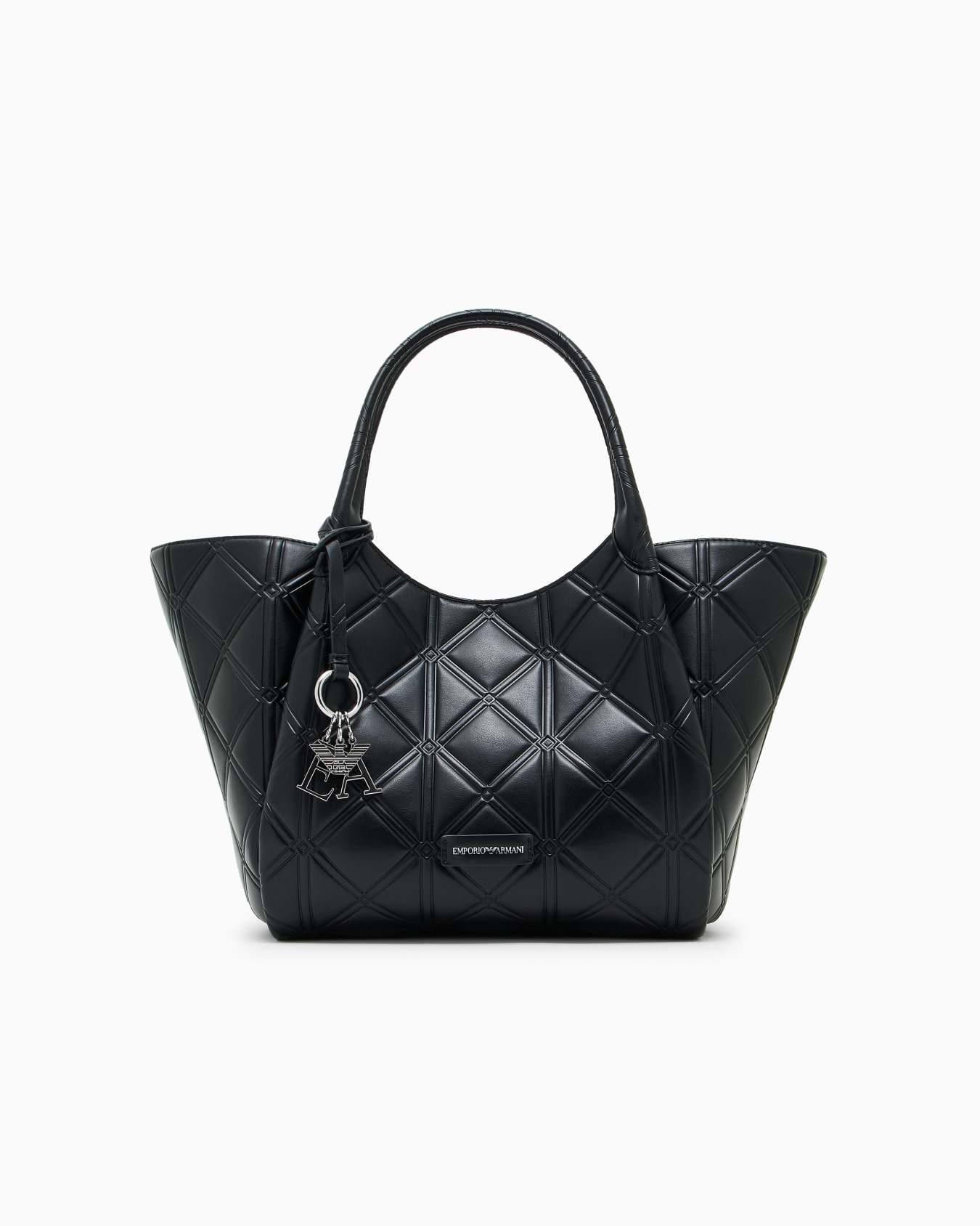 Nappa leather-effect shopper bag with embossed motif Slide 0