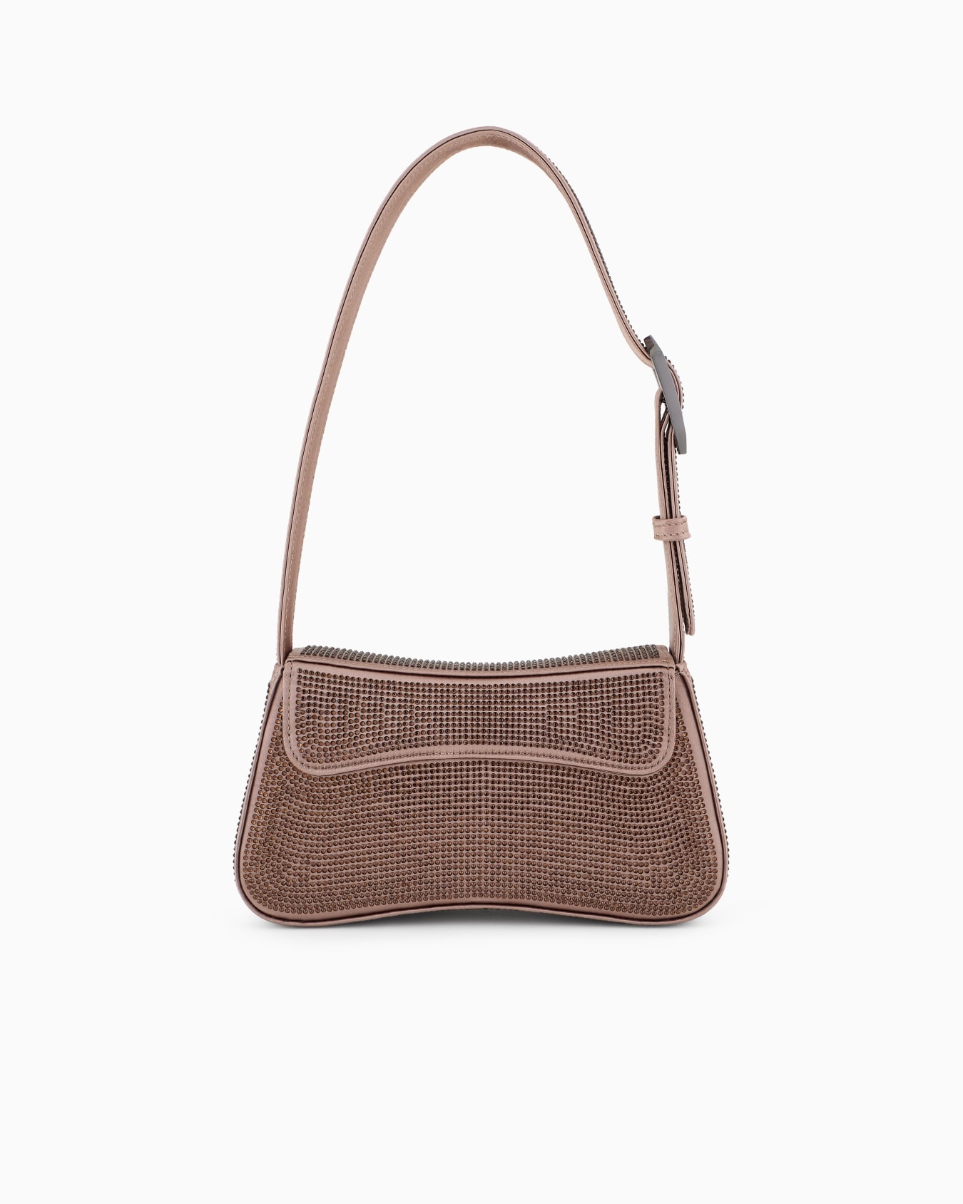 Satin shoulder bag with rhinestones Slide 2
