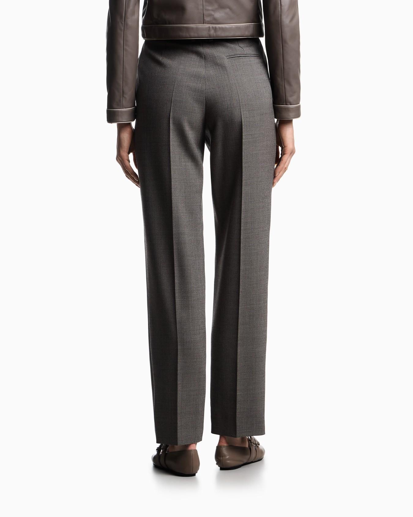Mouliné crêpe wool trousers Slide 2