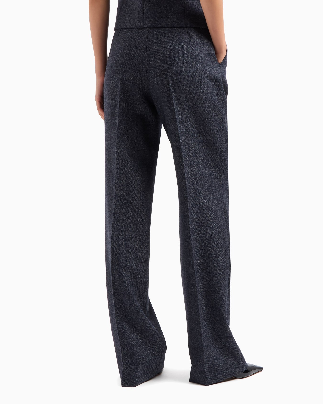 Mouliné-wool compact-grisaille trousers with darts Slide 2