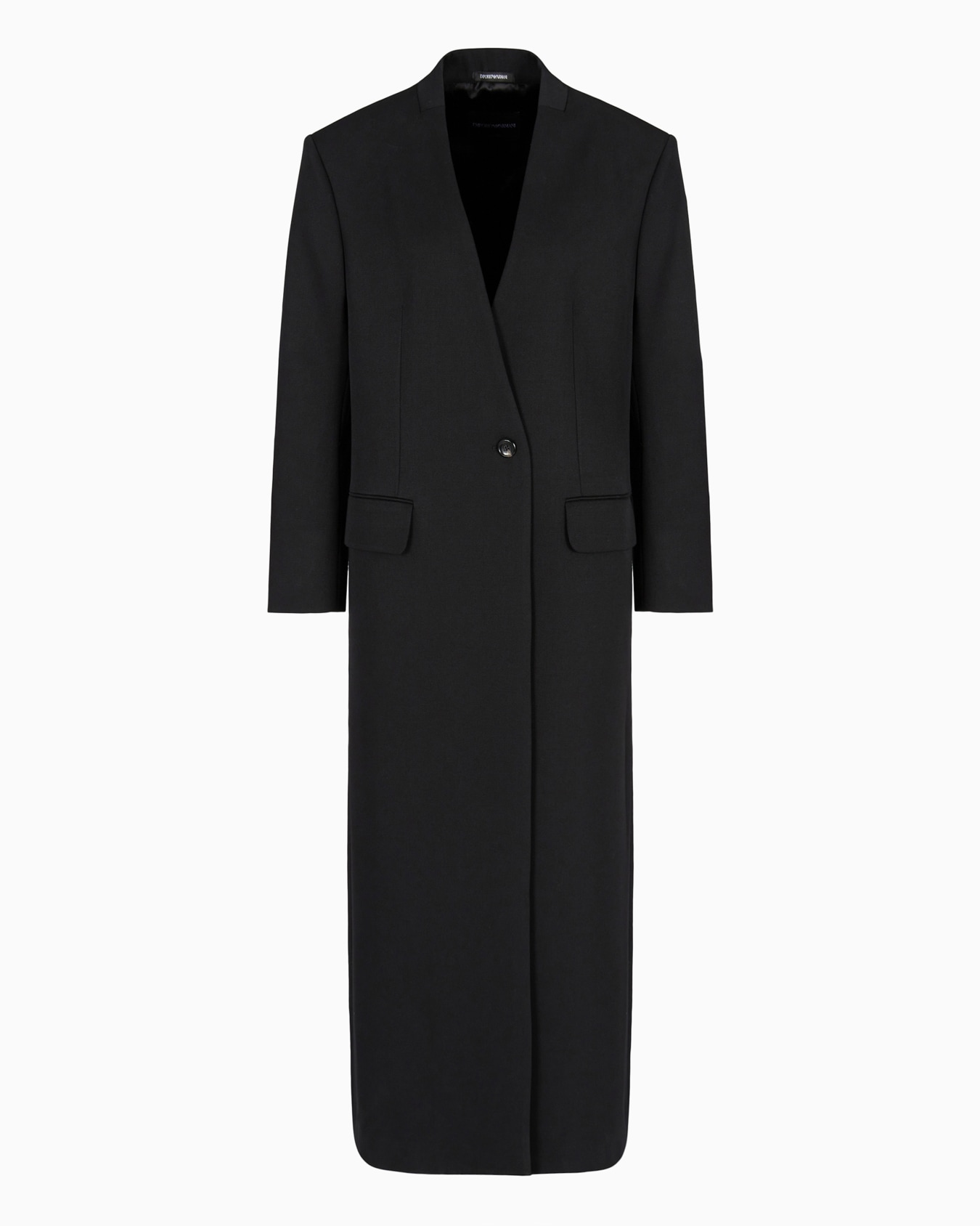Wrap coat in compact wool cover fabric Slide 0