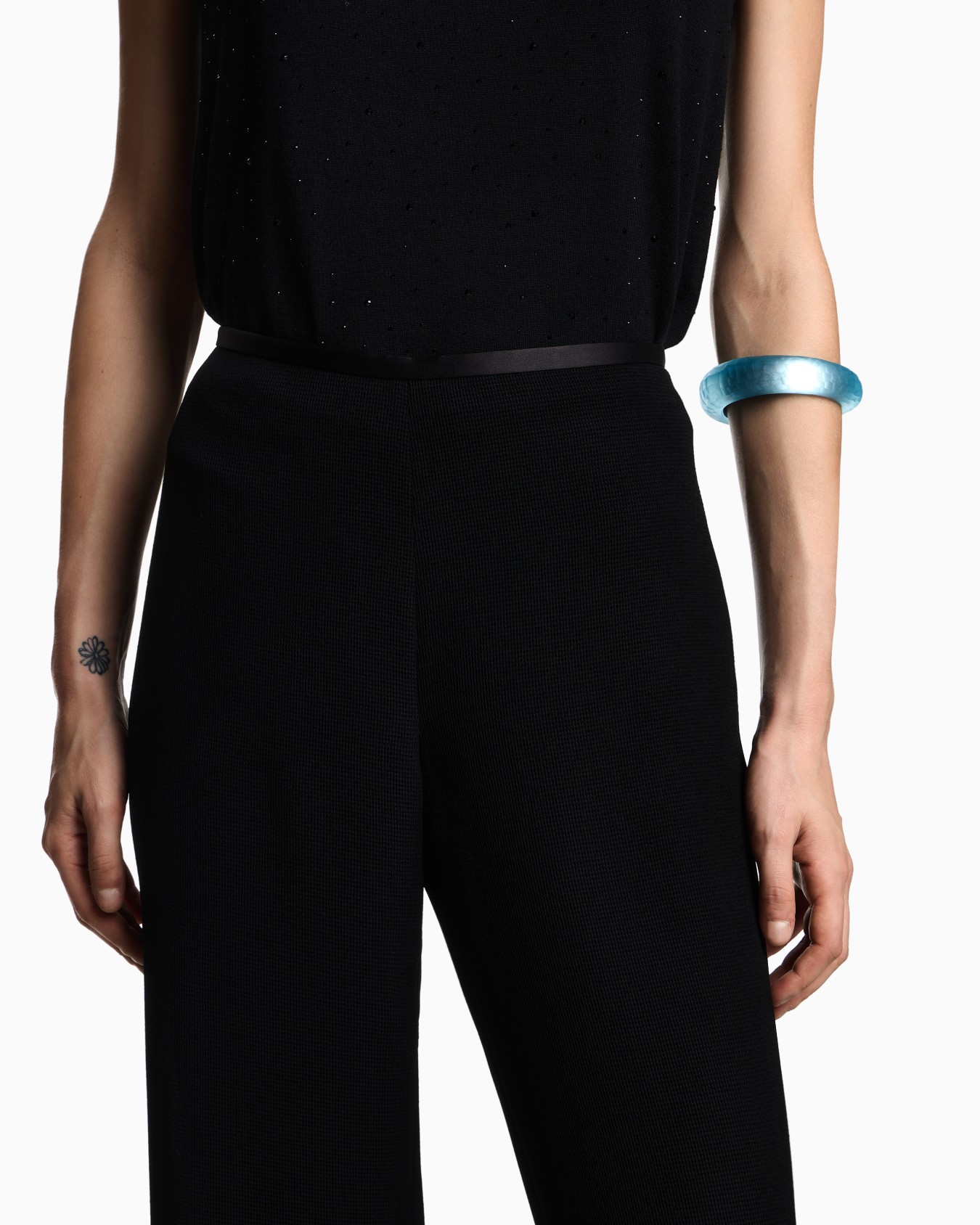 Pantalon palazzo en tissu technique gaufré ASV Diapositive 4