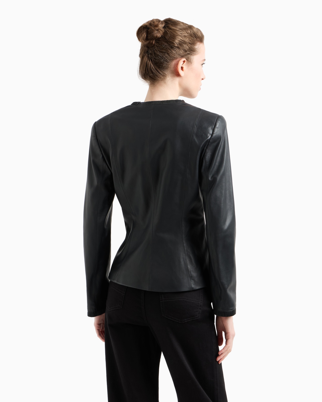 Veste coupe slim en peau d'agneau de ganterie Diapositive 2