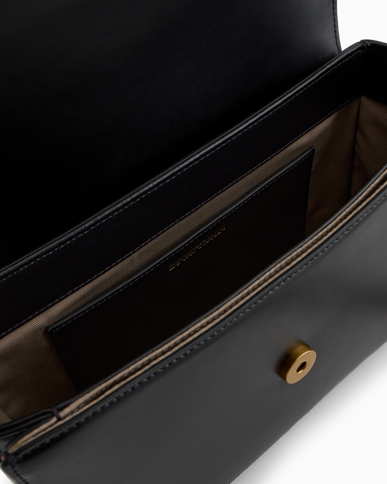 Sac porté épaule en cuir lisse avec logo aigle en métal Diapositive 3
