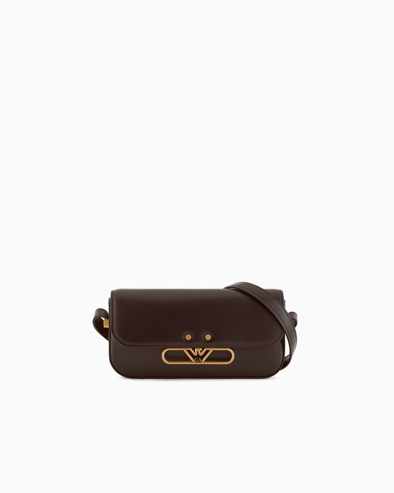 Smooth leather mini shoulder bag with metal eagle logo Slide 0