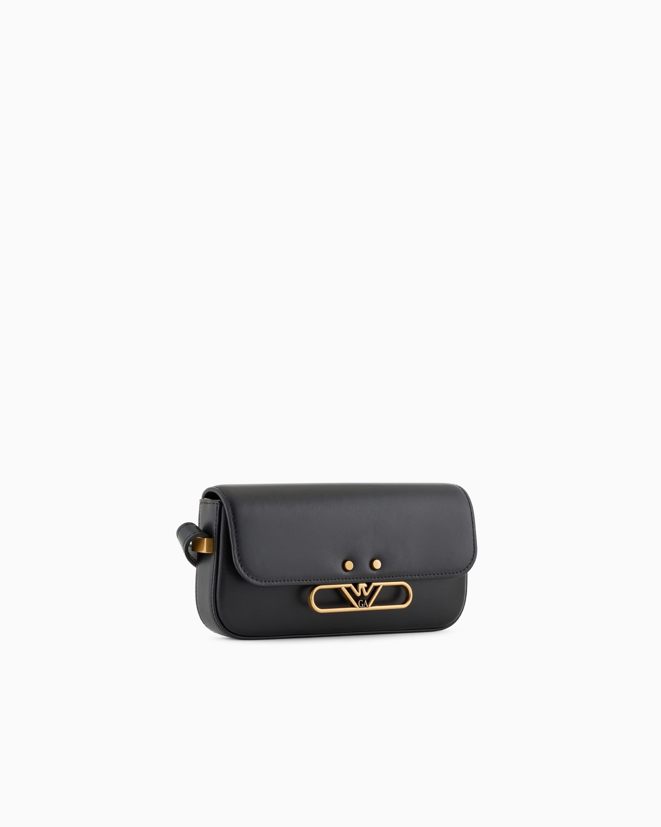 Smooth leather mini shoulder bag with metal eagle logo Slide 1