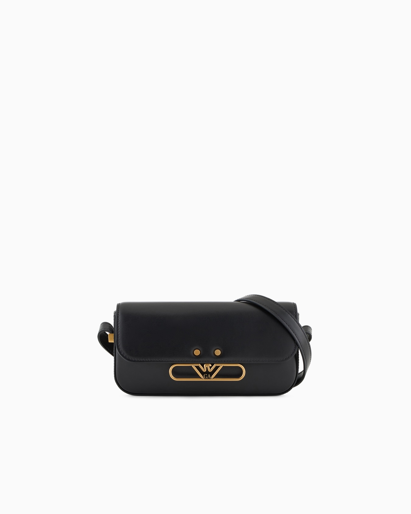 Smooth leather mini shoulder bag with metal eagle logo Slide 0