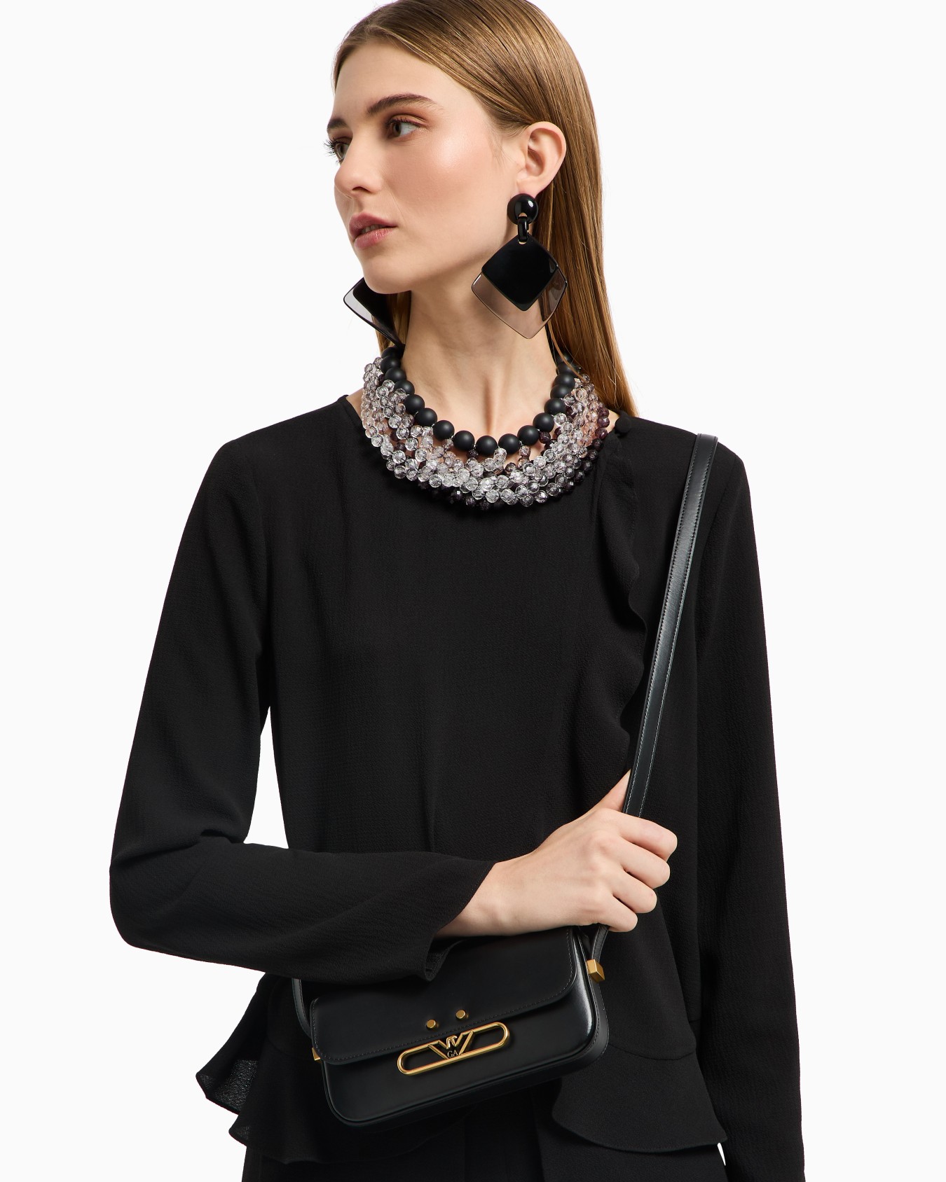 Smooth leather mini shoulder bag with metal eagle logo Slide 6
