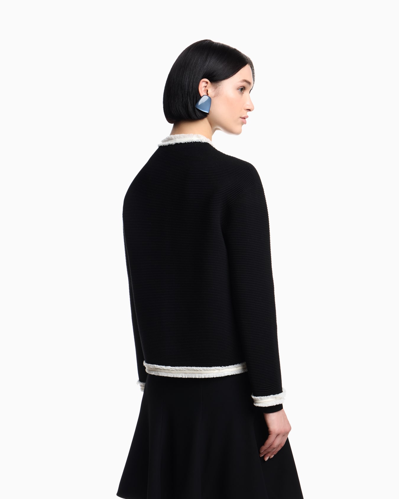 Ottoman fabric jacket with fringe trims Slide 2